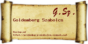 Goldemberg Szabolcs névjegykártya
